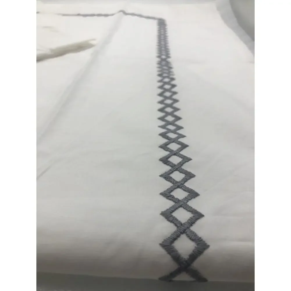 Embroidered oversized King Pillowcase 53X115cm 2pcs White By Rivolta Please READ
